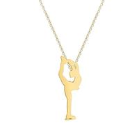 Hao Wu Xuan Figure Skater Pendant Women's Fashion Necklace Rose Gold Color Stainless Steel Jewelry Girl's Birthday Gift