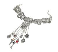 Hao Wu Xuan Flower Charm Choker Tassel Necklace Female Bohemia Baroque Style Luxurious Banquet Jewelry Wedding Bride Matching Torques