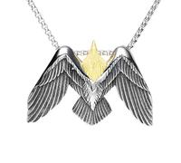 Hao Wu Xuan Flying Eagle Men Necklace 316L Stainless Steel Pendants Wild Hawk Wings Chain Rock Party for Friend Male Jewelry