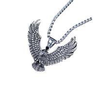 Hao Wu Xuan Flying Eagle Pendant Necklace Hip Hop Punk Stainless Steel Chain Men's Jewelry Vintage Rapper Rock Accessories Gift 2025