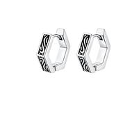 Hao Wu Xuan Geometric Hoop Earrings for Men Boys, Waterproof Stainless Steel Gothic Ear Gifts to BFF Brothers Dad Father Jewelry