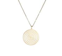 Hao Wu Xuan Geometric Spiral Round Pendant Necklace Stainless Steel Swirl Necklace For Women Man Engagement Jewelry Gift