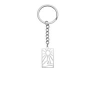 Hao Wu Xuan Geometry Pendant Keychain Stainless Steel Summer Sun Beach Wave Jewelry Women Men Gifts For Voction 2025