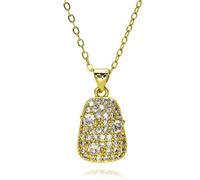 Hao Wu Xuan Gold Backpack Charms for Necklace Diy Jewelry Making Pave Schoolbag Pendant Diy Jewelry Supply Gifts Accessories