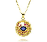 Hao Wu Xuan Gold Blue Evil Eye Charms for Necklace DIY Jewelry Making Irregular Round Lucky Pendant Jewelry Making Supplies