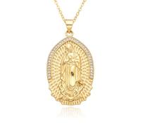Hao Wu Xuan Gold Color Guadalupe Santa Muerte San Judas Charms Cubic Mary Necklace Choker Chain Pendant DIY Jewelry