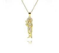 Hao Wu Xuan Gold Color St. Jude Charms for Necklace Bracelet Earrings Clavicle Chain White San Judas Pendant DIY Jewelry Accessories Gift