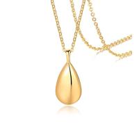 Hao Wu Xuan Gold Color Tear Drop Cremation Urns Pendant Necklaces Ashes Casket For Pet Human Cremation Jewelry