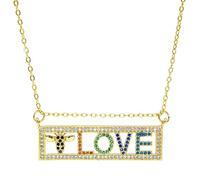 Hao Wu Xuan Gold Colored Bee Letter LOVE Charms for DIY Jewelry Making Heart Rectangular Pendant Mother's Day Valentine's Day Gifts