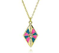 Hao Wu Xuan Gold Enamel Rhombus Charms for Necklace DIY Jewelry Making Hexagon Geometric Pendant DIY Jewelry Supplies Gifts