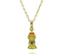 Hao Wu Xuan Gold Fairytale Fantasy Cute Sweet Cartoon Princess Charms for DIY Jewelry Making Little Pink Sleeping Beauty Pendant Gift