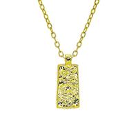 Hao Wu Xuan Gold Hammered Rectangle Charms for Necklace DIY Jewelry Making Polished Rectangular Pendant Jewelry Accessories Gifts