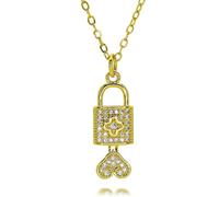 Hao Wu Xuan Gold Heart Padlock Locket Charms for Necklace DIY Jewelry Making Love Lock Pendant for Bracelet Earring Jewelry