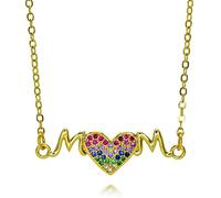 Hao Wu Xuan Gold Heart with Words I Love Mama Charms for Necklace Bracelets Earrings Love Mom Pendant DIY Jewelry Accessories Gifts