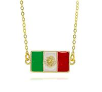 Hao Wu Xuan Gold Mexican Flag Charms for DIY Jewelry Making Enamel Coat of Arms of Mexico Patriotic Souvenir Ball Pendant Jewelry