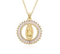 Hao Wu Xuan Gold Our Lady of Guadalupe Charms Edges St. Benedict Hollow Necklace Jewelry Pendant for Women Gift