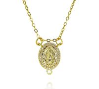 Hao Wu Xuan Gold Our Lady of Guadalupe Hollow Charms for DIY Jewelry Making Mary Necklace Pendant Jewelry Gifts