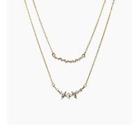 Hao Wu Xuan Gold Plated Cubic Crown Smile Link Chain Necklace Stainless Steel Romantic Daily Jewelry for Women