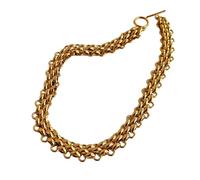Hao Wu Xuan Gold Plated Hip Hop Ot Chain Necklace Set Tarnish Free Stainless Steel Polished Vintage Unisex Punk Jewelry