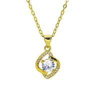 Hao Wu Xuan Gold Rose Ring Square Leaf Horse eye Birthstone Charms for Necklace Earrings Geometry Pendant DIY Jewelry Accessories