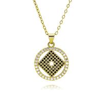 Hao Wu Xuan Gold Round Charms for Necklace DIY Jewelry Making Black White Pave Coin Pendant Jewelry Making Supplies Gifts