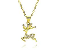 Hao Wu Xuan Gold Running Reindeer Charms for DIY Jewelry Making Bambi Head Birthstone Deer Pendant Gifts Jewelry