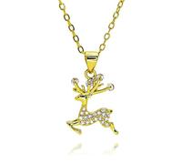 Hao Wu Xuan Gold Running Reindeer Charms for DIY Jewelry Making Bambi Head Birthstone Deer Pendant Gifts Jewelry