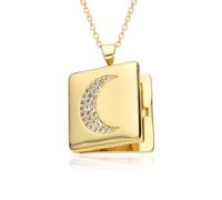 Hao Wu Xuan Gold San Judas Edges Open Closed Photo Box Charms of Guadalupe Square Necklace Jewelry Pendant