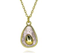 Hao Wu Xuan Gold Shell Avocado Charms for Necklace DIY Jewelry Making Minimalist Fruits Pendant Jewelry Supply Gifts