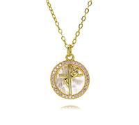 Hao Wu Xuan Gold Shell Letter Faith Charms for Necklace DIY Jewelry Making Sparkling Coin Pendant for Bracelets Earrings Jewelry Gift