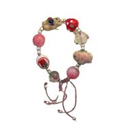 Hao Wu Xuan Goth Cute Aesthetic Ceramic Strawberry Flower Geometric Cartoon Weaving Bracelet For Girls Party Accessories Gift 2025