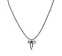 Hao Wu Xuan Gothic Aesthetic Red Bow Tie Ribbon Pendants Necklaces Rope Chain Girls Gift Romantic Lovely Jewelry Accessories