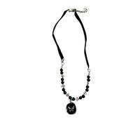 Hao Wu Xuan Gothic Cute Stainless Steel Bow Heart Pink Cross Pendant Beaded Pearl Snake Chain Necklace For Egirl 2000s Acssesories