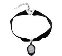 Hao Wu Xuan Gothic Vintage Oval Pendant Velvet Necklace Ladies Vampire Relief Witch Jewelry Accessories Victoria Choker