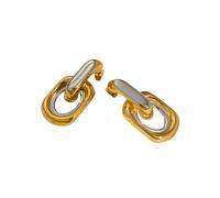 Hao Wu Xuan Gypsy Circle Geometric Design Square Earrings INS Gold Plated Hypoallergenic Stainless Steel Jewelry for Women