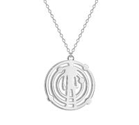 Hao Wu Xuan Handmade Hollow Out Kid Cudi Man on the Moon Pendant Necklace For Women Men Round Chain Charm Jewelry