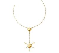 Hao Wu Xuan Heart Cross Pendant Necklace Women's Faith Clavicle Chain Christianity Jewelry