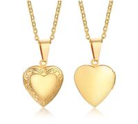 Hao Wu Xuan Heart Pendants Openable Photo Frame Stainless Steel Jewelry Necklaces For Women Family Love Girlfriend Valentine's Day Gift