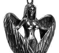 Hao Wu Xuan Heart Wings Necklace Angel Pray Pendant Stainless Steel Men Chain Hip Hop Rock Aestheticism Jewelry Punk Xmas Gift for Friend