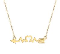 Hao Wu Xuan Heartbeat Necklace Heart Arrow Shape Pendant Stainless Steel Women Jewelry Valentine's Day Gift