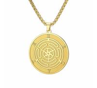 Hao Wu Xuan Hecate Tripple Moon Goddess Necklace Stainless Steel Pagan Magic Egyptian Amulet Jewelry Gifts for Women Men