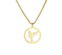 Hao Wu Xuan Hummingbird Pendant Necklace Stainless Steel Necklace For Women Man Gold Color Engagement Jewelry Gift