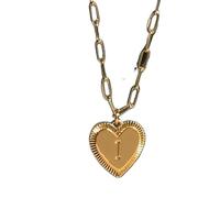 Hao Wu Xuan initial Letter Name Necklace for Women A-Z Alphabet Initial Pendant Choker Gold Color Collares Long Stainless Steel Chains Link