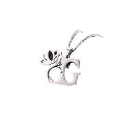 Hao Wu Xuan Initial Women's Pendant Necklace Jewelry Stainless Steel Lotus Necklace Year Gift 2023