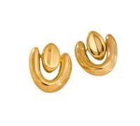 Hao Wu Xuan Ins Trendy Pvd Gold Plated Punk Super Shine Geometric Earrings Stainless Steel Indian Jewelry Accessories for Women