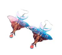 Hao Wu Xuan Iridescent Luna Moth Laser Earrings for Women 2023 Cute Butterfly Drop Dangle Earring Statement Jewelry Gifts