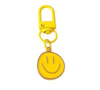 Hao Wu Xuan Irregular Round Smile Face Keychain for Women Fashion Cartoon Bag Airpods Box Car Phone Accessorie Jewelry Gift