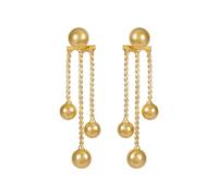 Hao Wu Xuan Korean 2021 Golden Pea Tassel Earrings For Women Fashion Jewelry Party Neo Gothic Girls Unusual Ear Accessories