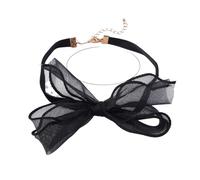 Hao Wu Xuan Korean Fashion Black Lace Bowknot Chokers Necklace for Women Girls Holiday Party Jewelry Gifts