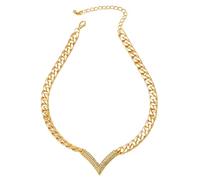 Hao Wu Xuan Korean Fashion Flat Cuba Snake Chain V Necklace for Women Jewelry Charm Party Choker Necklace Party Gift Collares Para Muje